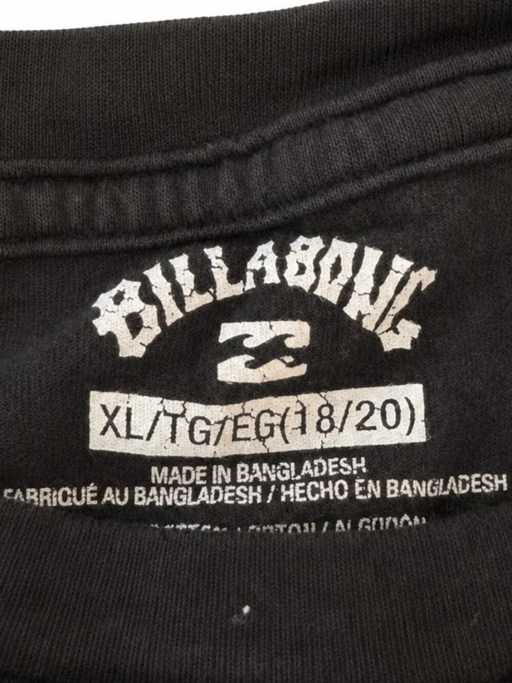 Billabong Boys Black Skeleton Surfer Graphic Tee XL 18/20